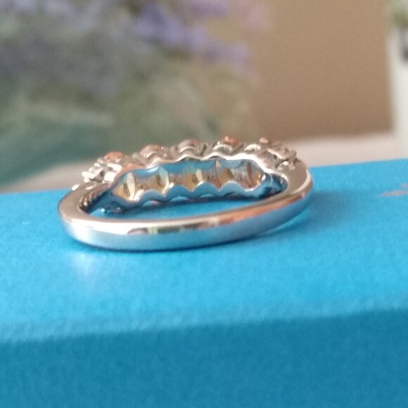 Spessartite garnet, & diamond ring size 6 - Picture 2 of 6